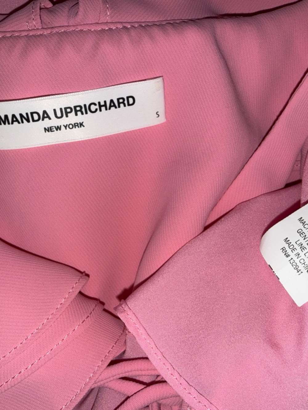 Amanda Uprichard Pink Ruffle-Neck Smocked Waist Skater Skirt - Picture 3 of 3